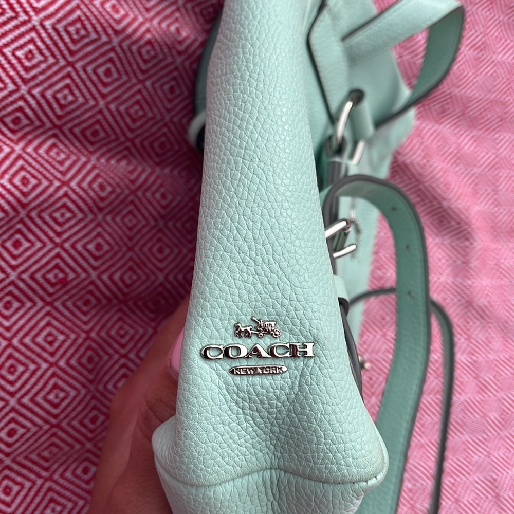 Coach Leather Rucksack Backpack Mint Green Seafoam - Picture 5 of 5